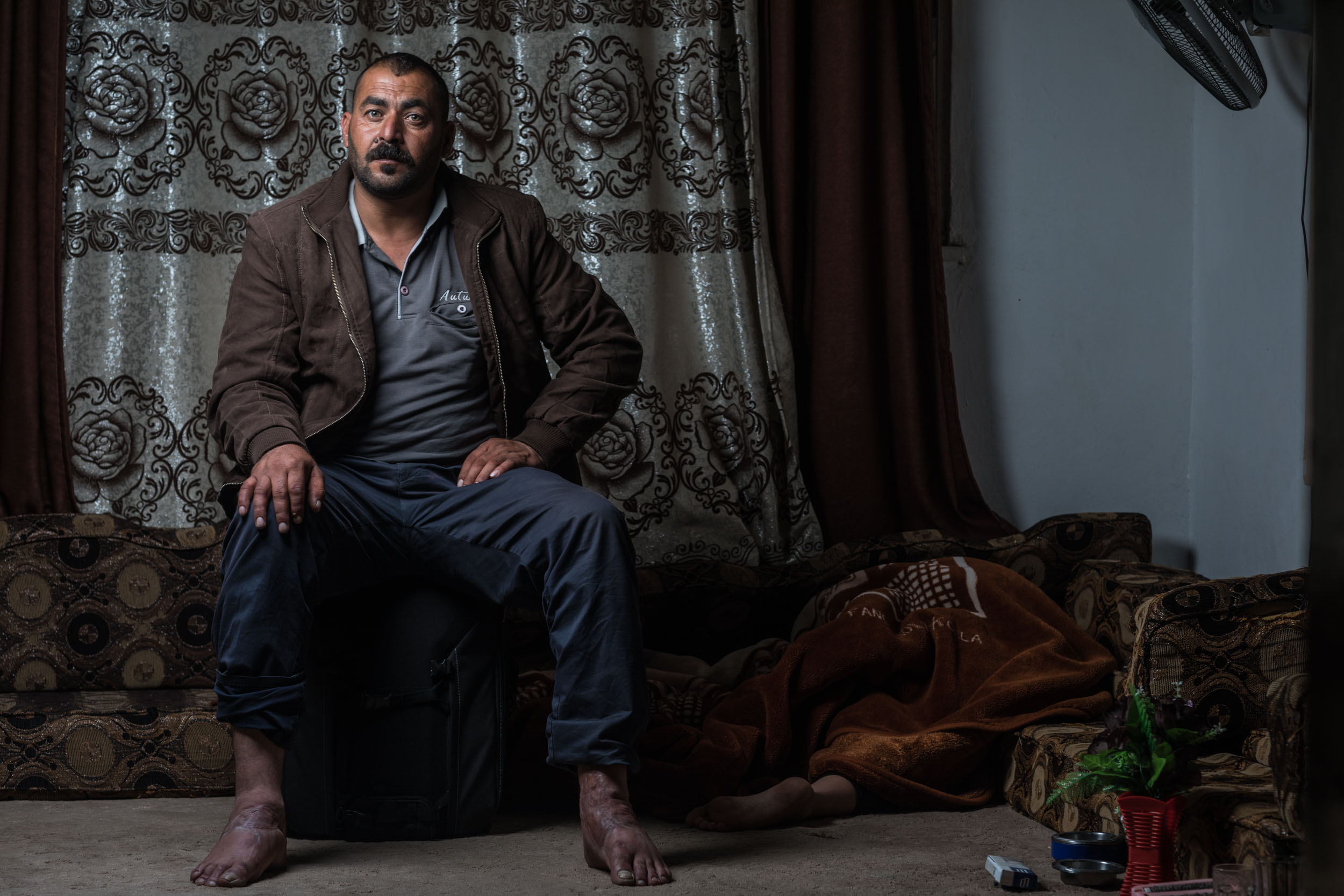 Portrait of Mohammed. A Syrian survivor of torture. Amman, Jordan 2021. Photo by photographer Martin Thaulow.