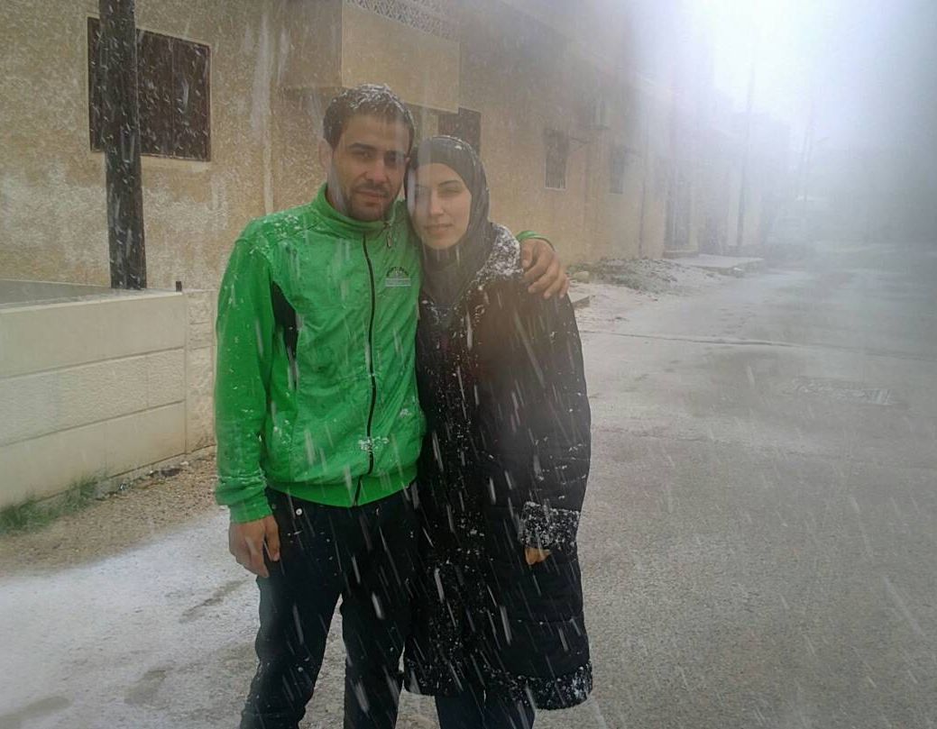 Photo by Salem Mdlala. Afraa and Salem together in Eastern-Ghouta.
